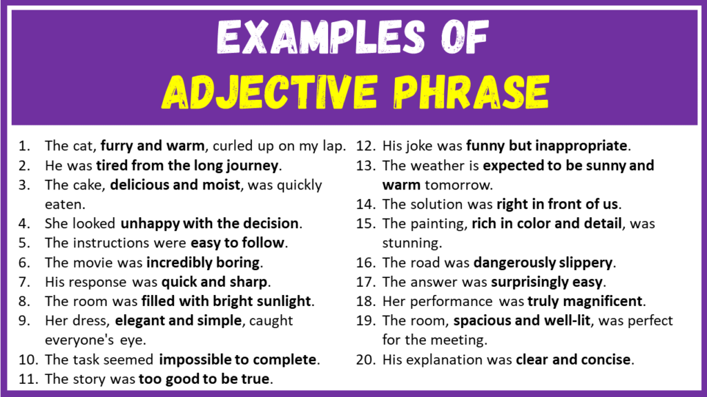 Examples of Adjective Phrase