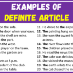 Examples of Definite Article in Sentences