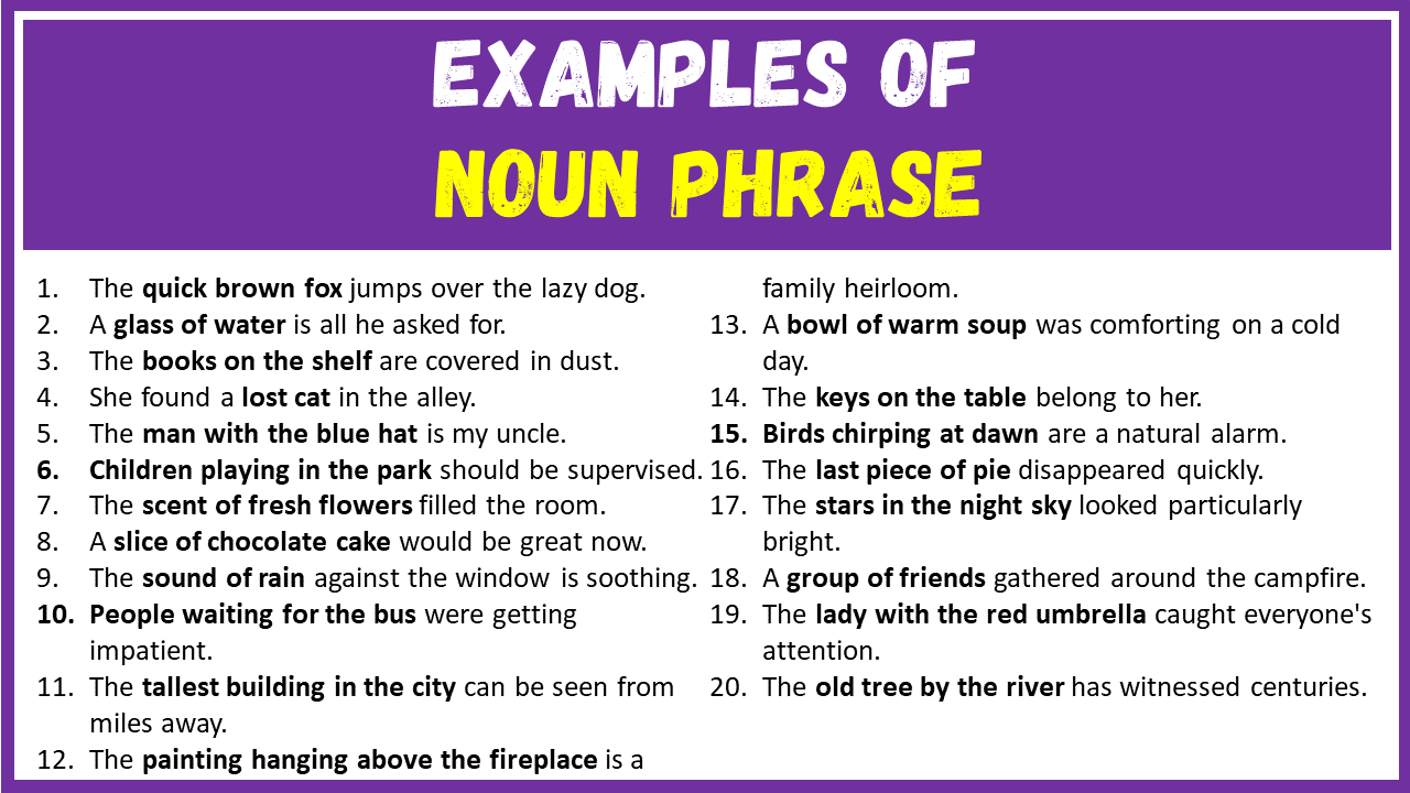 Examples of Noun Phrase