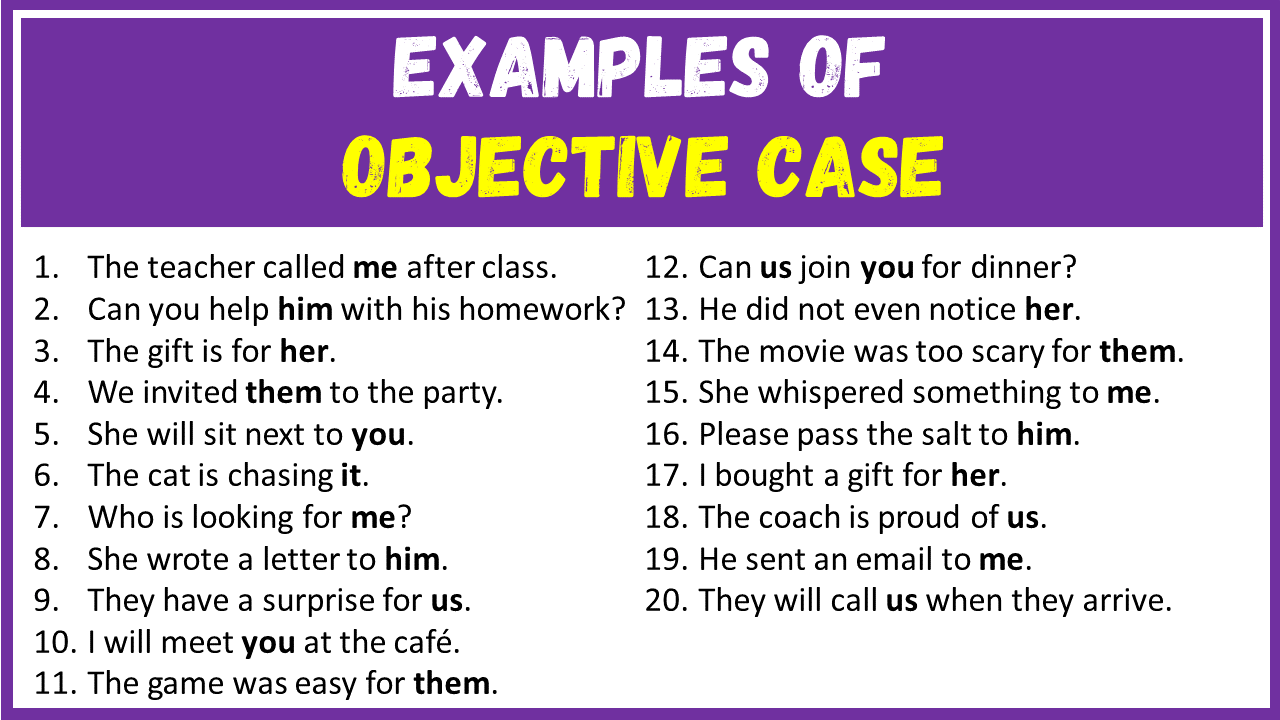 Examples of Objective Case