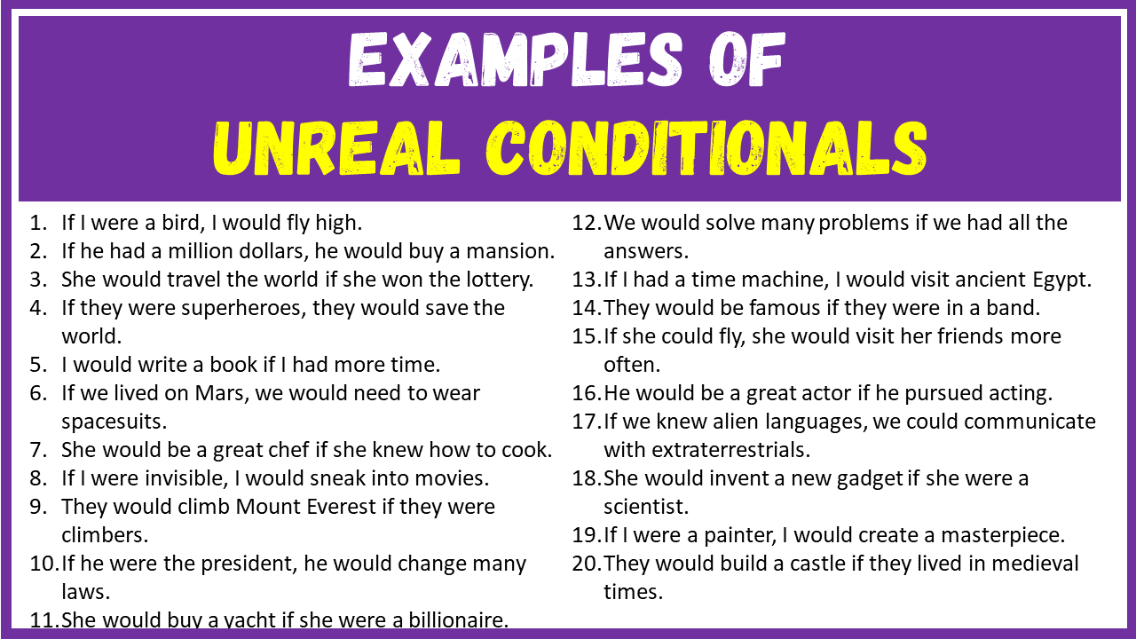 Examples of The Unreal Conditionals