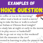 Examples of Choice Questions in English Copy