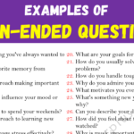 Examples of Open Ended Questions Copy
