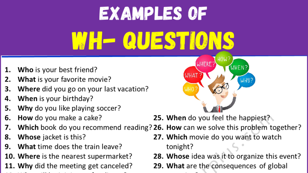 Examples of WH Questions Copy