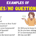 Examples of Yes No Questions in English