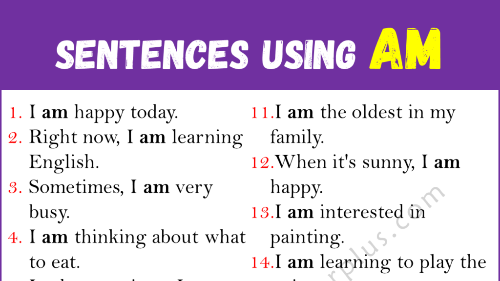Sentences Using AM Copy