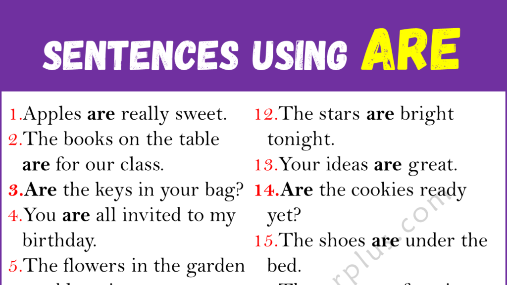 Sentences Using Are Copy