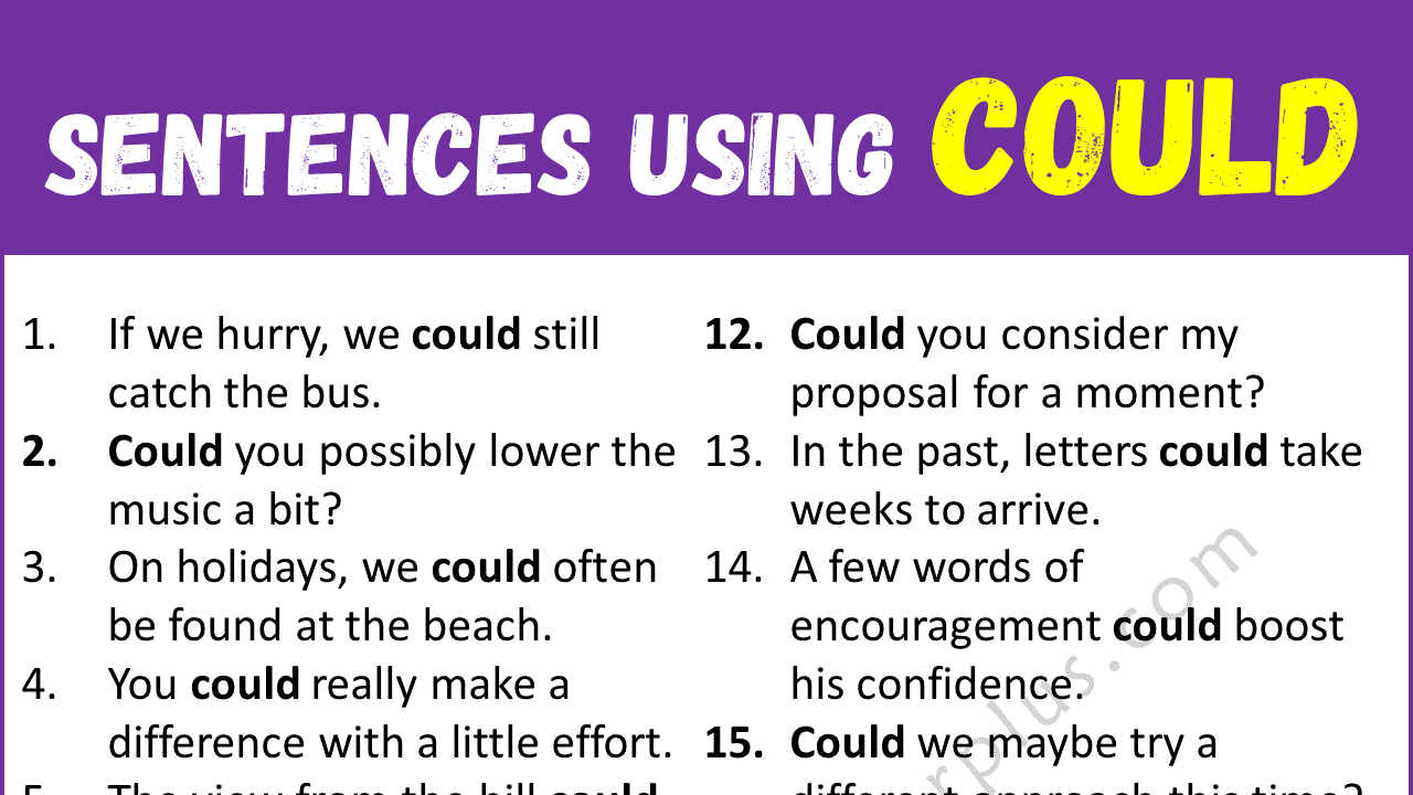 Correct Use Of Could 20 Sentences Using Could 