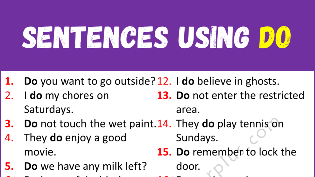 Sentences Using Do Copy
