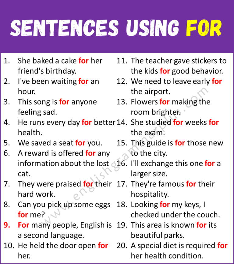 correct-use-of-for-20-sentences-using-for