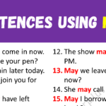 Sentences Using May Copy
