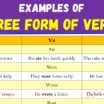 Sentences Using Three Form Of Verbs Copy
