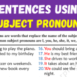 Examples of Subject Pronouns in Sentences Copy